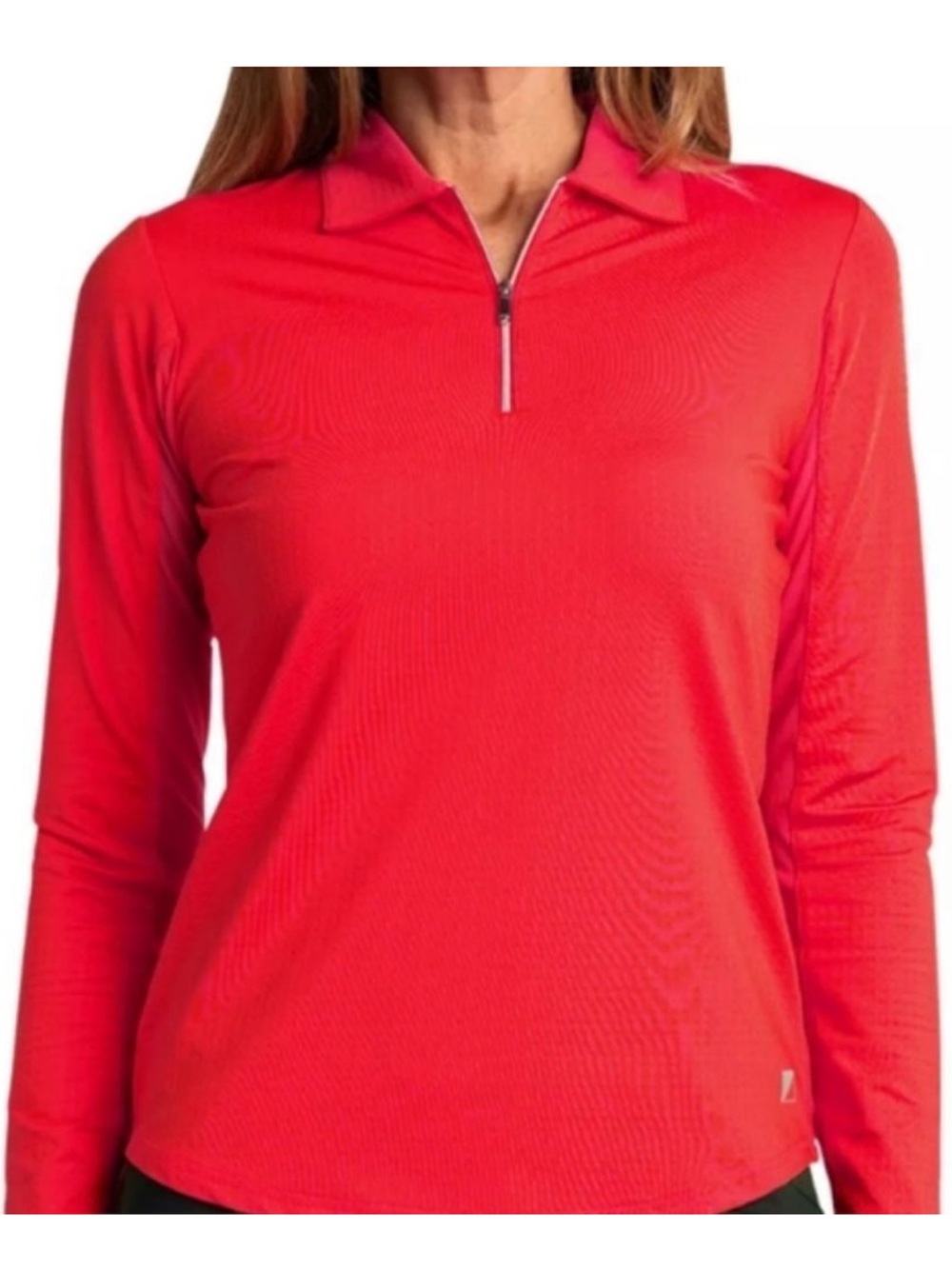 Bette & Court 1/4 zip long sleeve mesh shirt red Golf outdoors UV protection